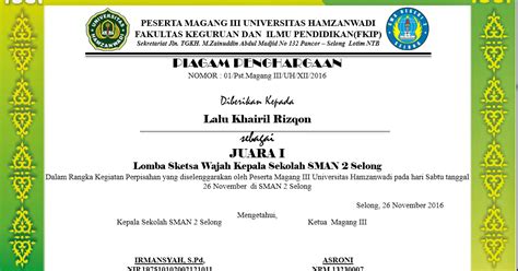 Contoh Sertifikat Lomba Mtq 51 Koleksi Gambar