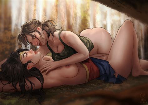 Lara Croft X Wonder Woman By Ivanaanemon Hentai Foundry