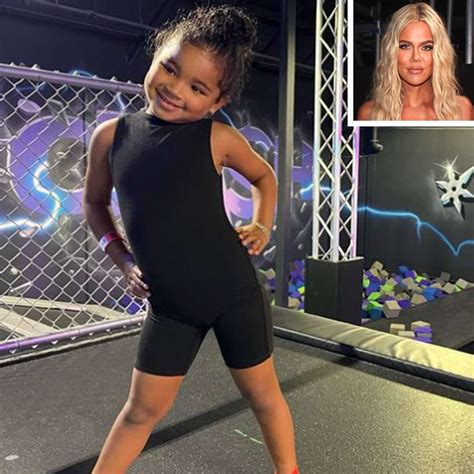 Khloé Kardashians Daughter True 3 Poses At Trampoline Park