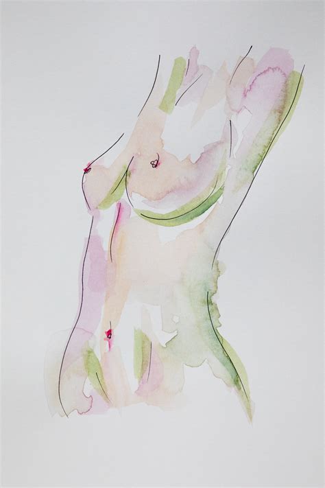 Entice Original Watercolor Nude Prints Available Life Without Meat Shop