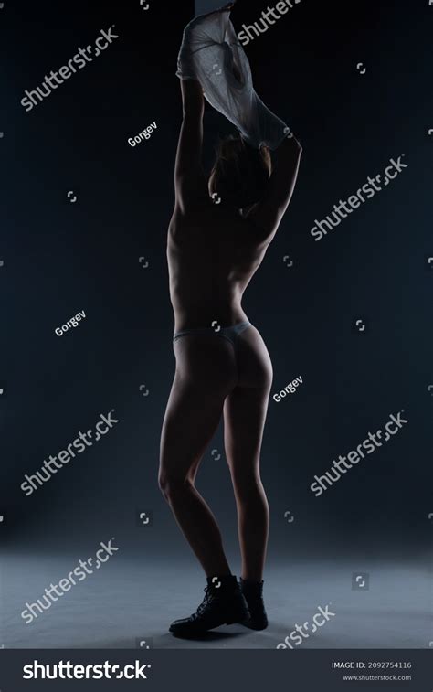 Naked Beautiful Woman Posing On Black Stock Photo 2092754116 Shutterstock