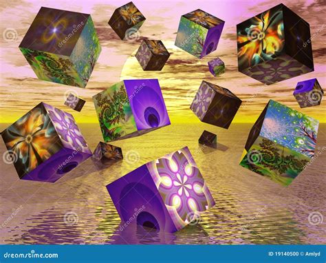 fractal cubes stock photo image  arranged artistic