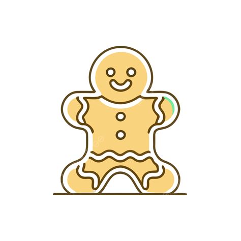 Gingerbread Man Icon With Three Ears On A Gray Background Vector A Lineal Icon Depicting