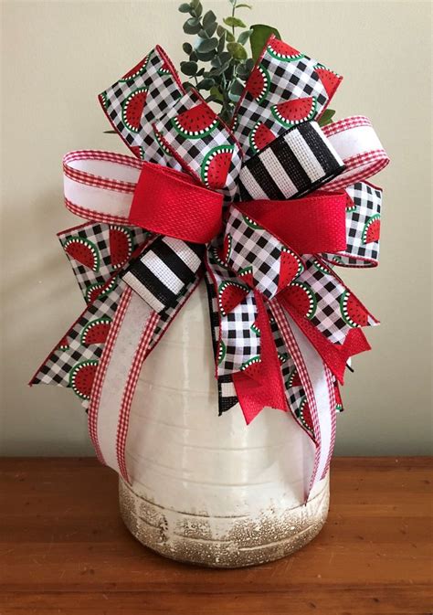 Watermelon Bow Summer Wreath Bow Front Porch Decor Etsy In 2023