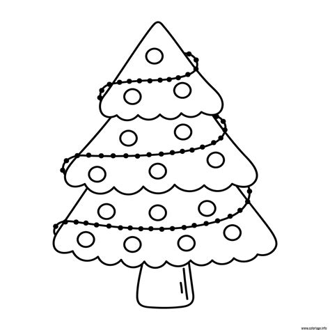 Coloriage Sapin Noel Guirlandes Dessin