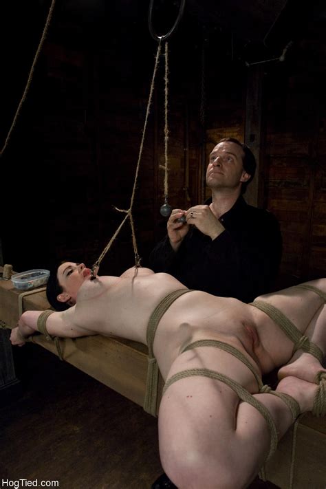 Bound Brunette Sybil Hawthorne Getting Her Shaved Pussy Toyed By Her Master CoedCherry