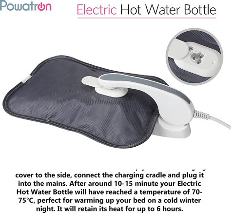 Almineez Rechargeable Electric Hot Water Bottle Bed Hand Warmer Massaging Heat Pad Plush Cover