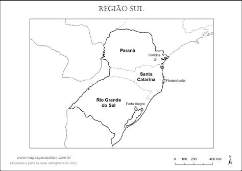 Mapa Da Região Sul Para Colorir - Mapa Região Sul Para Colorir - ZULEDU