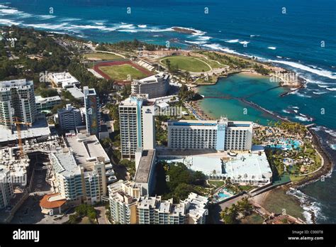 Aerial View Of San Juan City Looking The Hilton Caribe Resort San Juan