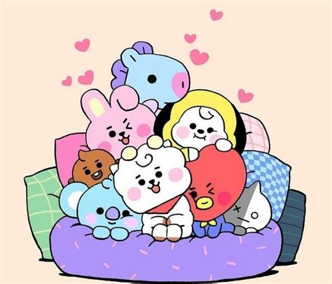 Bts Cartoon Characters Wallpaper - btsae