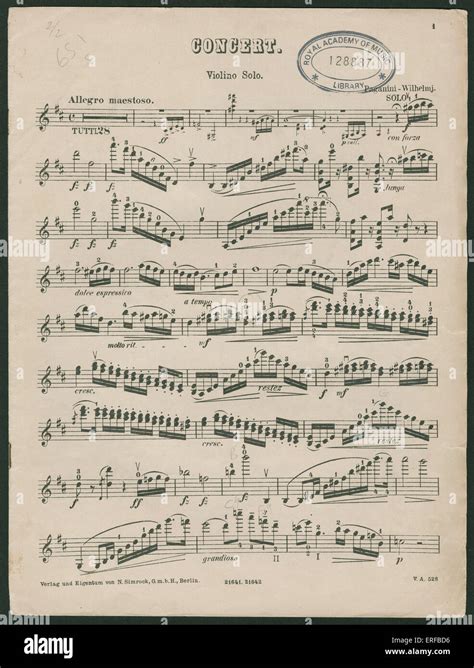 Paganini Violin Concerto No 1 Op 6 Violin Solo Composed Probably