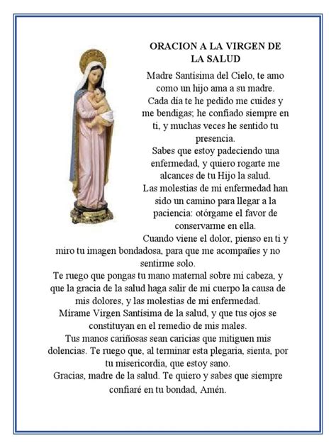 Oracion A La Virgen De La Salud Pdf