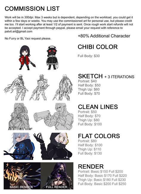 Commission List By Patvit On Deviantart