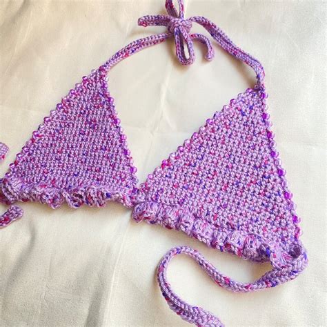 Crochet Beaded Ruffled Bikini Bralette Pattern Only Pinky Winky Bralette Pattern Cute Sexy