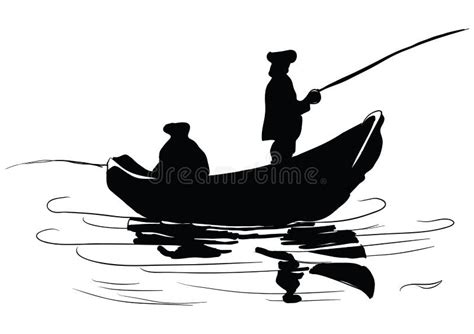 Pescador no barco ilustração do vetor Ilustração de esqui 32766590