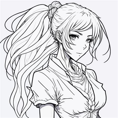 Anime Ponytail Drawing