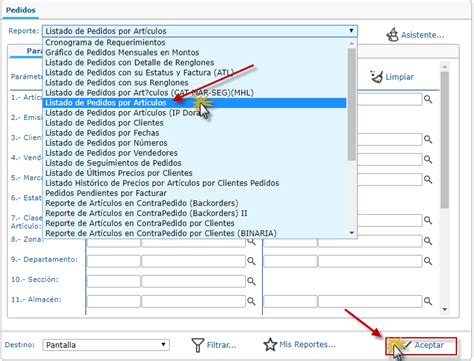 Cómo Emitir un Listado de Pedidos por Artículos en eFactory Software