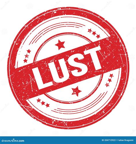 Lust Text On Red Round Grungy Stamp Stock Illustration Illustration