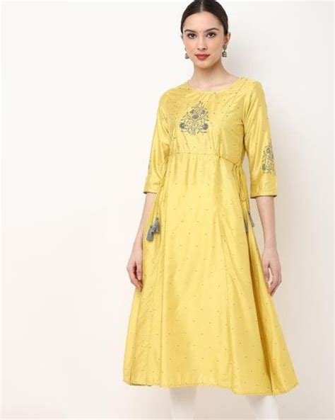 Buy Floral Print Waist Tie Up A Line Kurta Online At Best Prices In