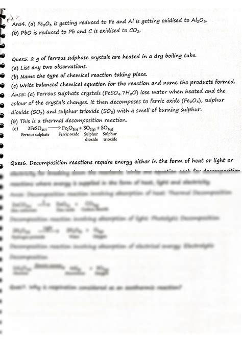 Solution Cbse Class Th Chapter Chemical Reaction And Equation