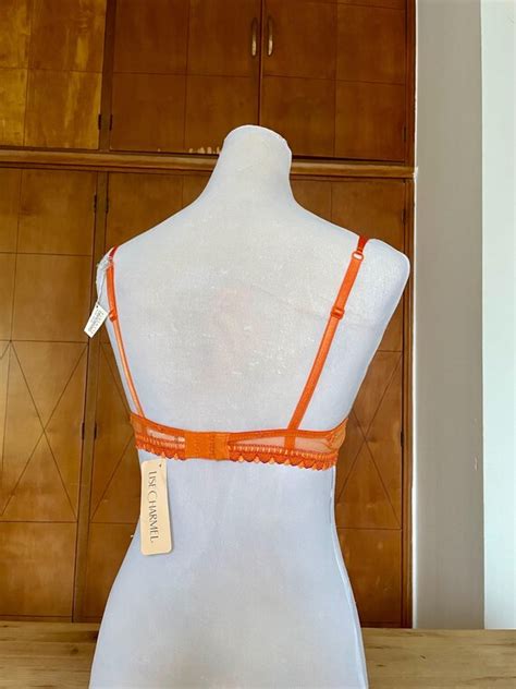Vintage Lise Charmel Lingerie Set Gothic Orange Lace Gem