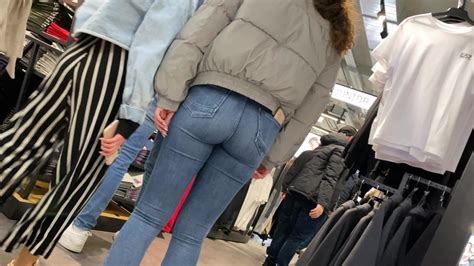 Candid Mall Babe With A Skinny Booty In Tight Jeans Candid Best Premium