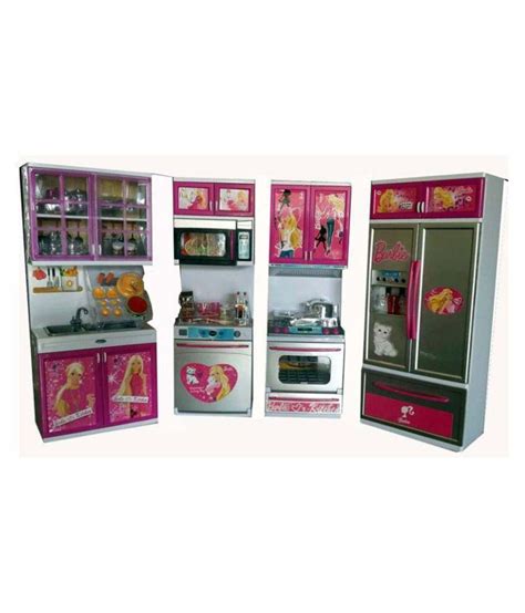 Latest Barbie Dream House Kitchen Set With 4 Compartments Musical And