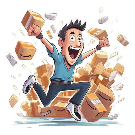 Premium Ai Image Cartoon Amazon Seller Bursting Through The Boxed Empire