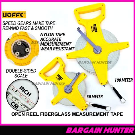 Uoffc M M Fiberglass Measuring Tape Tali Ukur Open Reel