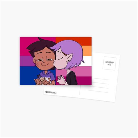 Lumity Kiss With Bisexual And Lesbian Pride Flags The Owl House Season Two Postcard For Sale