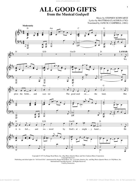 Schwartz All Good Ts Sheet Music For Voice And Piano Pdf