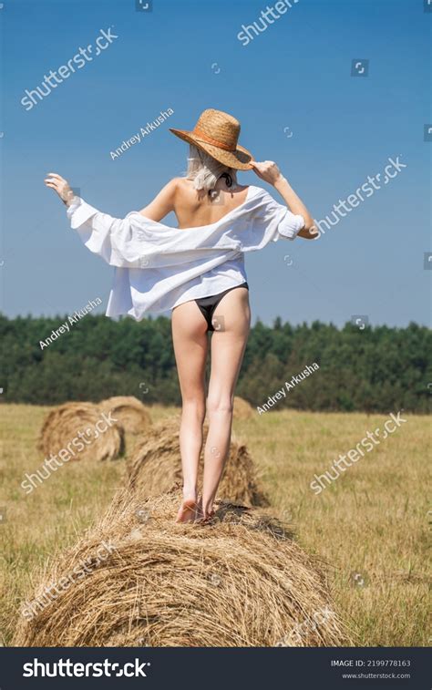 Back View Sexy Blonde Bikini White Stock Photo 2199778163 Shutterstock