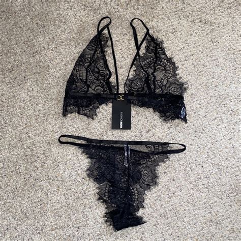 Fashion Nova Intimates Sleepwear Black Lace Lingerie Set Poshmark