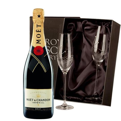 Moet And Chandon Brut Imperial With Swarovski Crystal Flutes Bottled