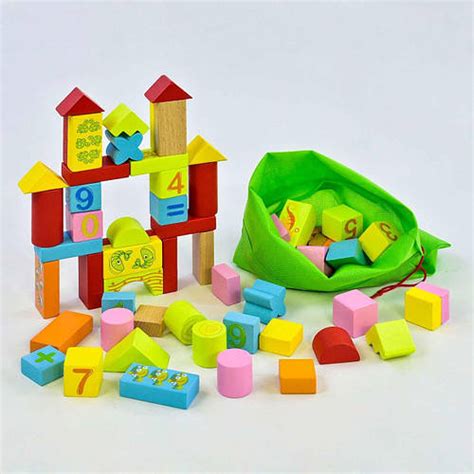 Купити Дитячий дерев'яний конструктор із різнокольорових об'ємних ...