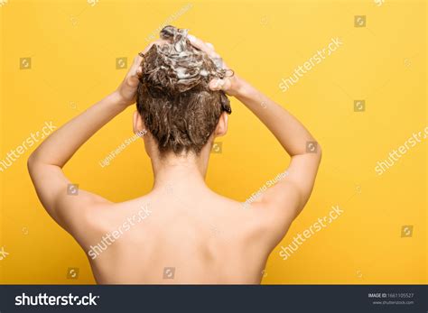 Back View Nude Woman Washing Hair Stock Photo 1661105527 Shutterstock