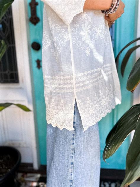 TOP JA FLORA SHIRT VINTAGE CREAM Naked Gypsy