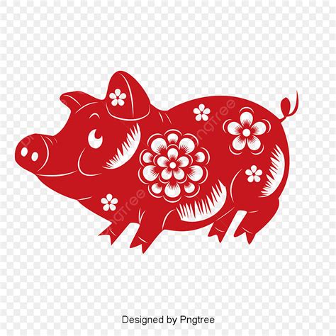 Hand Drawn Pig Vector Hd Png Images Hand Drawn Red Pigs Illustration