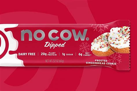 Frosted Gingerbread Cookie No Cow Dipped Protein Bar For Xmas