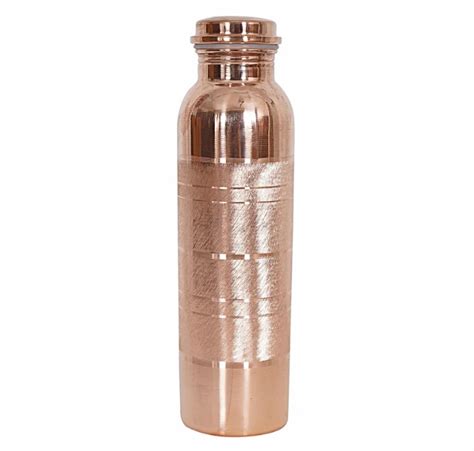 1 Litre Ak Brass Silver Touch Design Polished Copper Water Bottle At Rs