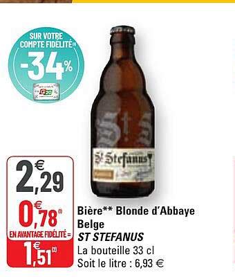 Promo Bi Re Blonde D Abbaye Belge St Stefanus Chez G Icatalogue Fr