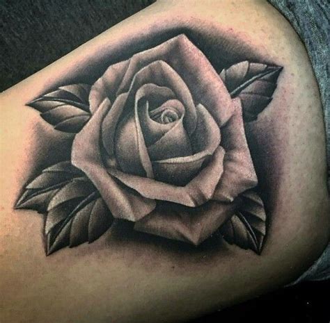 black and grey rose tattoo | Black and grey rose tattoo, Realistic rose ...