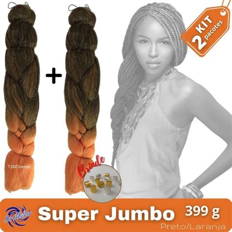 KIT de 2 Pacotes Super Jumbo Ser Mulher Cores Ombrés Para Tranças Box