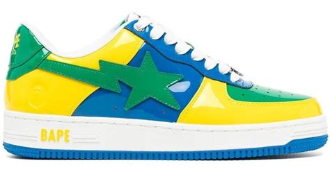 A Bathing Ape Bape Sta M2 Low Top Sneakers In Yellow For Men Lyst
