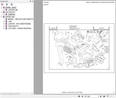 Manitou Telehandler Mlt Lsu Turbo A S E Parts Catalog Mod