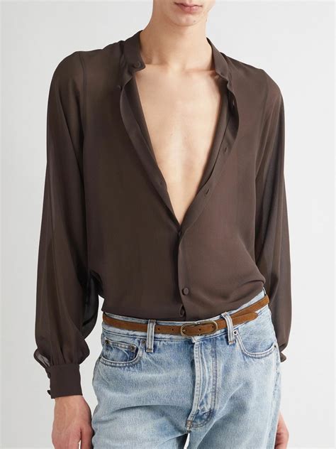 Saint Laurent 25cm Suede Belt Brown Saint Laurent