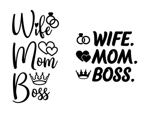 Svg Hustle Svg Cut File Wife Mom Boss Svg Motherhood Dxf Svg Files For