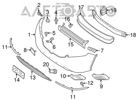 Крепление переднего бампера на крыле правое Nissan Murano z52 15 ...
