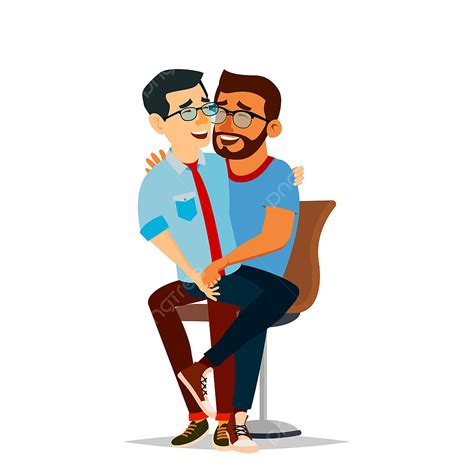 Same Sex Clipart Vector Gay Couple Vector Two Hugging Men Same Sex Marriage Isolated Flat
