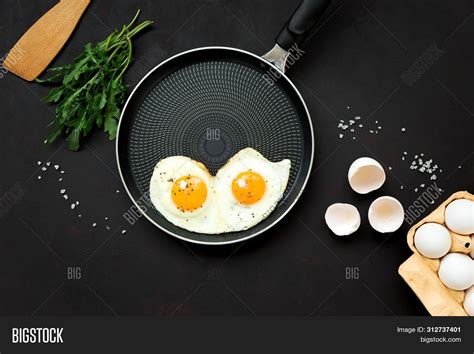 Fried Eggs Frying Pan Image And Photo Free Trial Bigstock